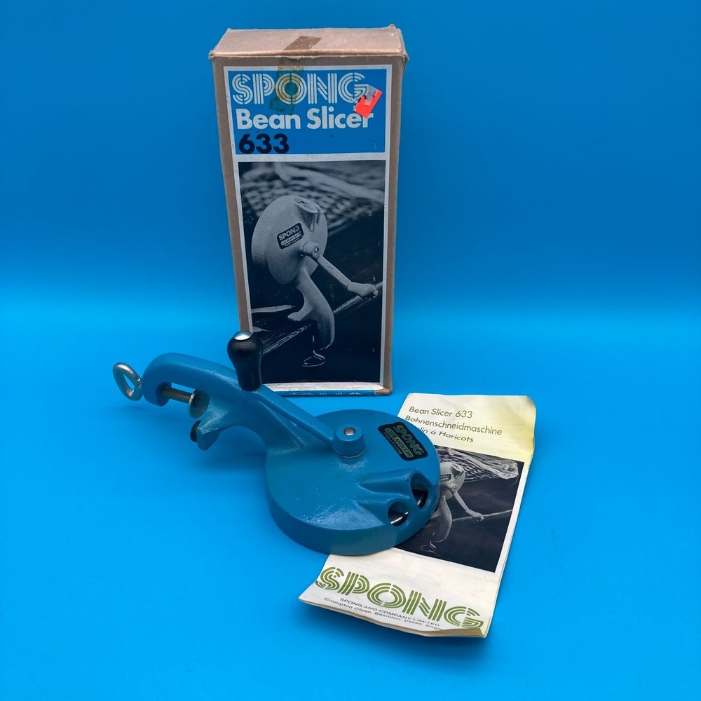 MCM Vintage Spong 633 Bean Slicer - Made in England - In Original Box w/ Manual